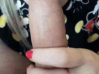 Girl gives blowjob miki mouse style blue eyes kiss