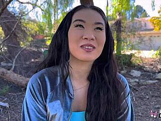 kimmy kimm bubbles that asian teen ass flashing public then rides cock cowgirl deepthroat rough casting