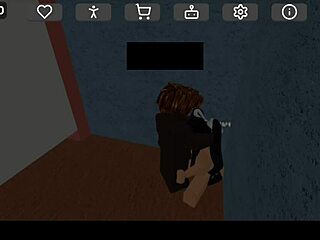 Whoa lily blake takes that big black COCK deep in bathroom fuck on roblox with bacon hair wild action!