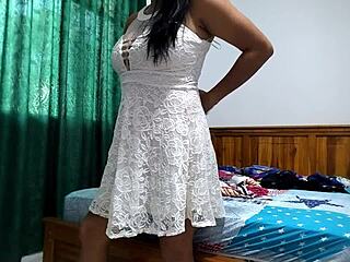Curvy Latina Sarita strips panties shaking huge ass ready for kinky roleplay fuck