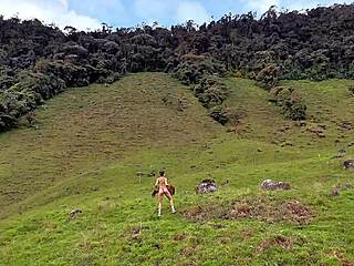 oh man, my colombian girl's huge tits bounce wild on my monster cock in forest doggystyle quickie...