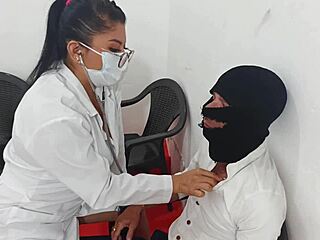 horny female doctor fucks patient in hospital as her big natural tits bounce