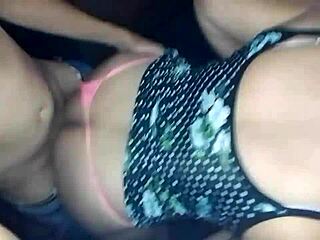 Couple Fucks Doggystyle with Pink Thong and Short Floral Dress