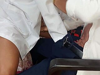 horny female doctor fucks patient in hospital as her big natural tits bounce