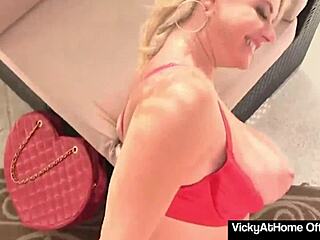 damn vicky vette sucks that big cock cum tits explosion