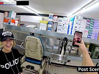 Just a Tiny Baggie Turns into Blonde Cop Deepthroat