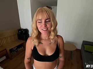while wife's away hubby rams nanny's dripping teen pussy then blasts huge facial 💦😩