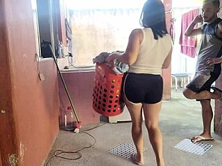 damn my wife left and the sexy brazilian maid couldn't resist my huge erect cock bareback