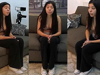 18+ söpöläinen sidottuna ja suukapuloituna kuristaa syväkurkussa bdsm-leikissä