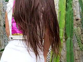 wanna see her rip clothes n flash that petite body outdoors??