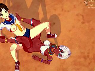 sakura battles elena in sweaty lesbian tribbing frenzy