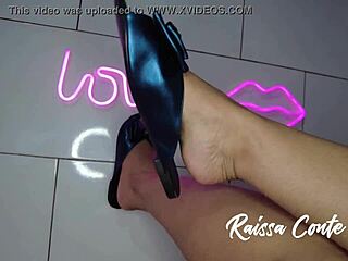 I'm obsessed with my sexy oiled footjob in blue flip flops making him cum like steirinha issa conte