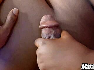 horny black couple starts kissing. then passionate doggystyle with moans.