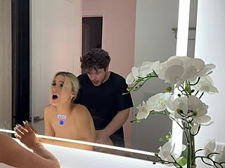cas summer's all natural big tits bounce as luke cooper fucks her doggystyle in mirror