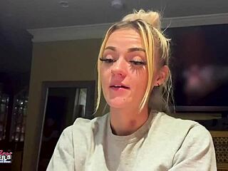Skinny Blonde Cutie Sassy's Heart Races Sucking Cock Before Pussy Pounding Thrills Her