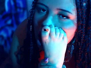 bratty femdom trains bisexuals with footjobs toes licking strapon and big ass worship