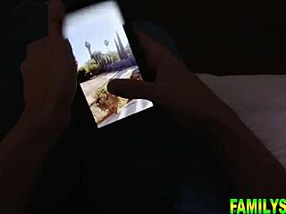stepsisters share stepbro's monster cock in slutty threesome blowjob and ass lick