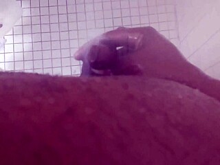 Lactating Amateur Cums Hard from Shower Head Orgasm in Kinky Lesbian Femdom Bath Solo