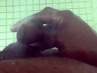 Lactating Amateur Cums Hard from Shower Head Orgasm in Kinky Lesbian Femdom Bath Solo