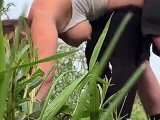 park quickie turns risky as couple nearly gets busted mid-thrust