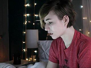 Wanna spy on this busty short-haired girlfriend's dirty webcam tit tease?