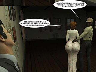 comic shows spanish milf cuckolding hubby on honeymoon with bbc eater in bathroom licking action