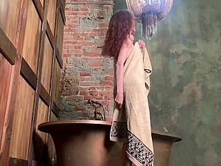 i bare my petite redhead in erotic nude cosplay backstage