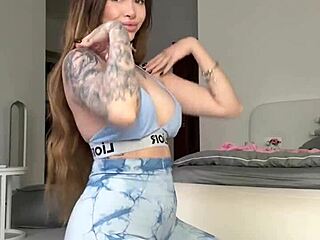 adrianna savus shakes huge tits and ass in dirty yoga workout sex