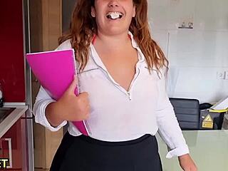 i spank this huge ass latina schoolgirl doggystyle bending her over shaking that bbw booty