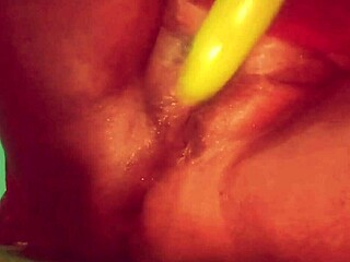 back at the asian village this girl grabs a brinjal for some wild pussy play then takes a fat cock deep pov cumshot at the ranch