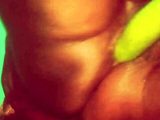 back at the asian village this girl grabs a brinjal for some wild pussy play then takes a fat cock deep pov cumshot at the ranch