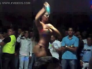 Colombian Chica Strips Naked Salsa Club