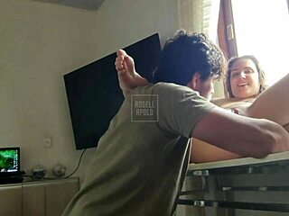 Blonde big ass tempts in the kitchen