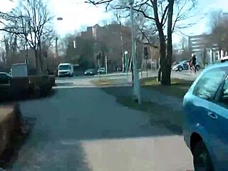 german blonde teen slut bares her big tits and ass completely naked for risky public outdoor adventure
