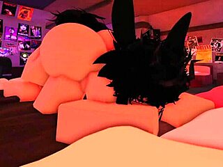 Big white cock teaches tight ass to take it deep during roblox cowgirl riding lesson