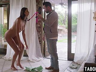 Petite Latina Stepdaughter Aria Sloane Fingers Pussy Then Deepthroats Fists Stepdad Cock