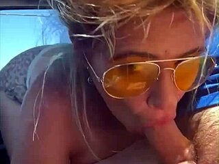 Blonde Cheats with Daytime Public Cock Suck and Facial