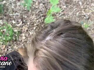 Hot 18+ Teen Gives POV Outdoor Blowjob Till Facial Cumshot