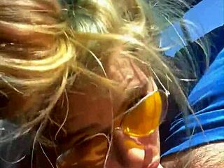 Blonde Cheats with Daytime Public Cock Suck and Facial