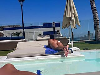 i spied this hot latina tourist's best ass ever then fucked her room panties down