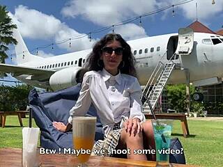 i asked a beach stranger for a photo then he fucked me raw in his hotel and painted my face with cum