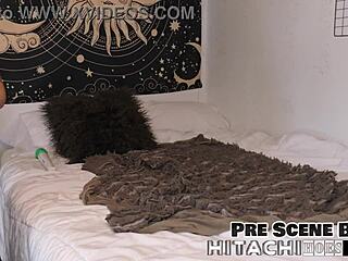 Petite latina nicole luva moans hard with vibrator backstage close-up