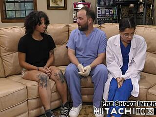 Petite latina nicole luva moans hard with vibrator backstage close-up
