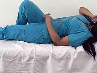 Big Ass Busty Nurse Fingers Juicy Pussy Lips with Toys in Hospital