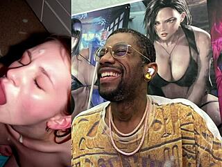 big breasted ebony teen gets bbc ass fucked hard then creampied with facial cum 😍 tight pussy stretched