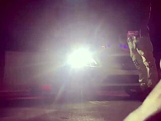 teasing ebony creampie in beale street parking garage outdoors