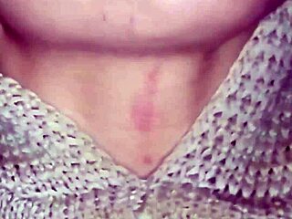 stepmom's puffy wet pussy glistens under sensual red lipstick tease