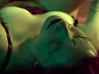 submissive latina bound and gagged chokes on deepthroat while femdom licks soles and hairy pussy