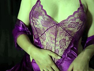 indo babe in purple lingerie takes creampie doggystyle from oiled cowgirl ride