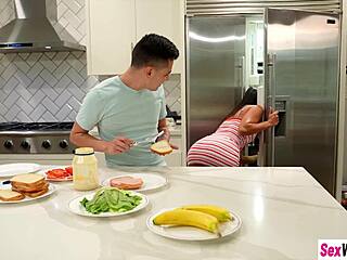 Bratty Stepsis Sucks Big Dick Rough Instead Of Banana Lick!